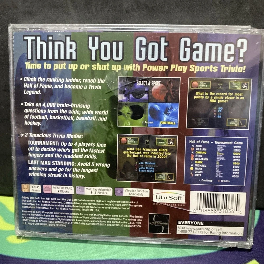 Power Play: Sports Trivia (Sony PlayStation 1, 2002) New -SEALED